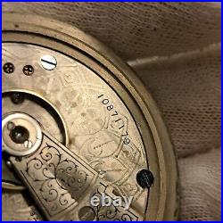 1901 Antique Waltham Pocket Watch Watch Silver Case Working Condition 18s #1883