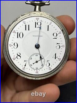 1901 Waltham P. S. Bartlett 1883 18s 17j Nickeloid Case Pocket Watch- Read