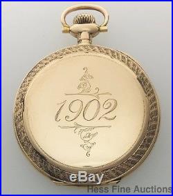 1902 Antique Heavy 14k Gold Pocket Watch Elgin Hunter Case