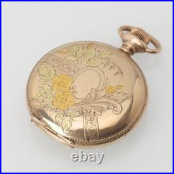 1903 Antique Elgin Pocket Watch Grade 269 Model 2 Tri Color Case Fancy Dial 0s