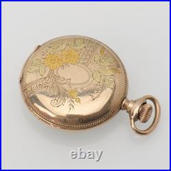 1903 Antique Elgin Pocket Watch Grade 269 Model 2 Tri Color Case Fancy Dial 0s