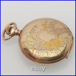1903 Antique Elgin Pocket Watch Grade 269 Model 2 Tri Color Case Fancy Dial 0s