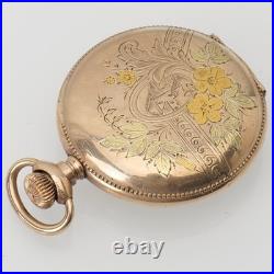 1903 Antique Elgin Pocket Watch Grade 269 Model 2 Tri Color Case Fancy Dial 0s