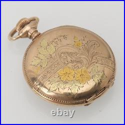 1903 Antique Elgin Pocket Watch Grade 269 Model 2 Tri Color Case Fancy Dial 0s