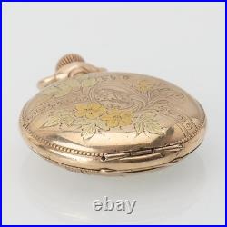 1903 Antique Elgin Pocket Watch Grade 269 Model 2 Tri Color Case Fancy Dial 0s