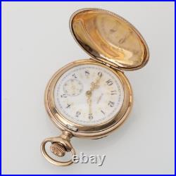 1903 Antique Elgin Pocket Watch Grade 269 Model 2 Tri Color Case Fancy Dial 0s