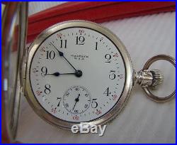 1903 WALTHAM Pocket Watch 15 Jewels in STERLING SILVER Ornate Case 16s Runs