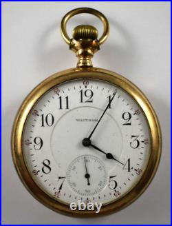 1903 Waltham Crescent St 18s 21J DS Dial OF Pocket Watch with20Yr Case lot. Wn