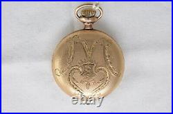 1904 Elgin Pocket Watch 15 Jewels, Size 0,14K Gold Plate Case, Grade 267