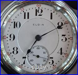 1904 Elgin Reymond Railroad Grade 214 18s Pocket Watch 19j Nice Displayback Case