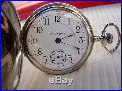 1904 SOUTH BEND Pocket Watch 17 Jewels in ORNATE ENGRAVED HUNTER CASE 18s Runs