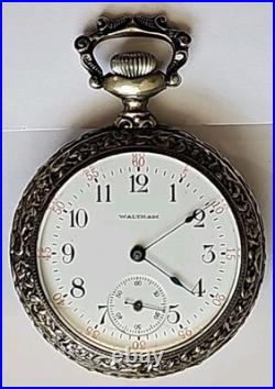 1904 Waltham Pocket Watch 0s Grade 110 Running Fancy Milkmaid Motif Elgin Case