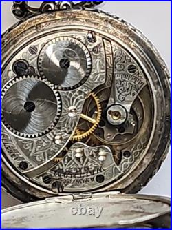1904 Waltham Pocket Watch 0s Grade 110 Running Fancy Milkmaid Motif Elgin Case