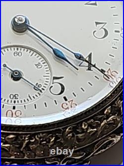1904 Waltham Pocket Watch 0s Grade 110 Running Fancy Milkmaid Motif Elgin Case