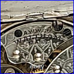 1904 Waltham Pocket Watch 0s Grade 110 Running Fancy Milkmaid Motif Elgin Case