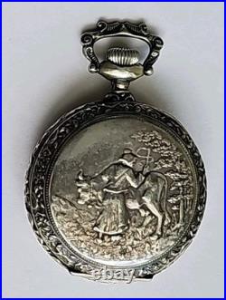 1904 Waltham Pocket Watch 0s Grade 110 Running Fancy Milkmaid Motif Elgin Case