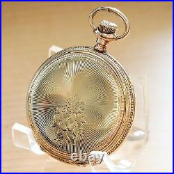 1905 ELGIN Dress Pocket Watch Hunter Case 6s Grade 289 7 Jewels Engraved Case