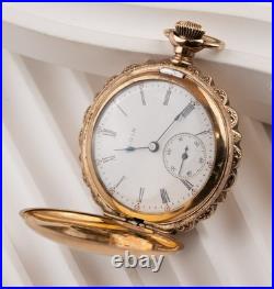 1905 Elgin 7j 0s Pocket Watch Fancy Case Keystone Gold Filled Watch Case 495b