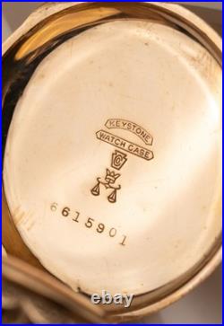 1905 Elgin 7j 0s Pocket Watch Fancy Case Keystone Gold Filled Watch Case 495b