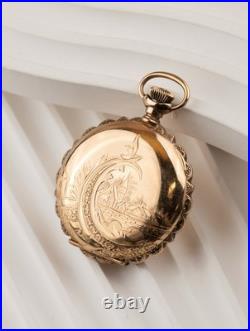 1905 Elgin 7j 0s Pocket Watch Fancy Case Keystone Gold Filled Watch Case 495b