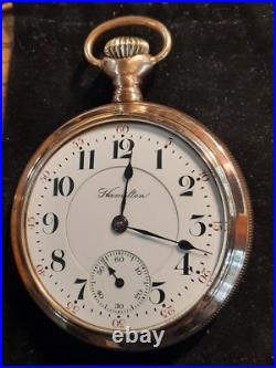 1905 HAMILTON 946 pocket watch, 23 jewels, 18s display back Case (WATCH VIDEO)