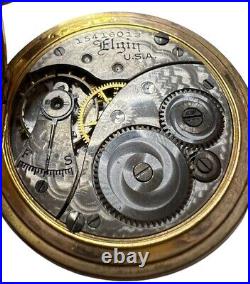 1906 Elgin 0s 7j Grade 320 Hunter Pocket Watch Tri Color GF Case Repair