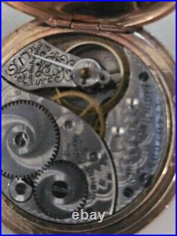1906 US Gold Plated Hunter Case Ladies Manual Pocket Watch by Elgin