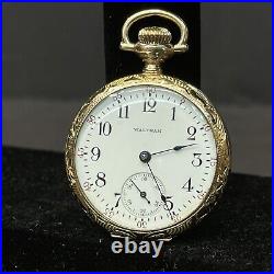 1907 American Waltham Solid 14k Yellow Gold Case Manual Wind Ladies Pocket Watch