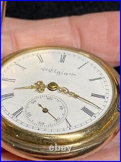1907 Antique Elgin Size 0s Pocket Watch 7j Model 2 Grade 320 Windsor Case Works