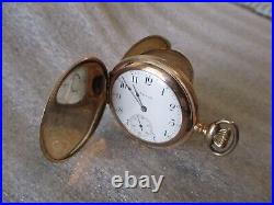 1907 ELGIN 14K GF YELLOW GOLD FULL HUNTER 7J POCKET WATCH G 286 -6s RUNS GOOD