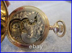 1907 ELGIN 14K GF YELLOW GOLD FULL HUNTER 7J POCKET WATCH G 286 -6s RUNS GOOD