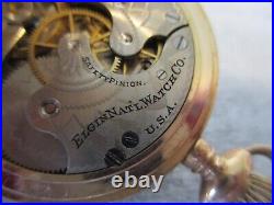 1907 ELGIN 14K GF YELLOW GOLD FULL HUNTER 7J POCKET WATCH G 286 -6s RUNS GOOD