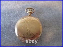 1907 ELGIN 14K GF YELLOW GOLD FULL HUNTER 7J POCKET WATCH G 286 -6s RUNS GOOD