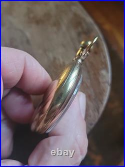 1907 ELGIN 16s 17j Grade 340 Model 7 Pocket Watch Gold Filled Case RUNS