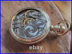 1907 ELGIN 16s 17j Grade 340 Model 7 Pocket Watch Gold Filled Case RUNS