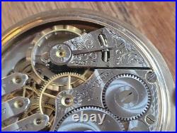 1907 ELGIN 16s 17j Grade 340 Model 7 Pocket Watch Gold Filled Case RUNS