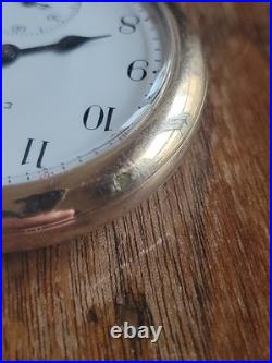 1907 ELGIN 16s 17j Grade 340 Model 7 Pocket Watch Gold Filled Case RUNS