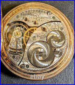 1907 Elgin 0s 15J Pocket Watch Grade 354 Gold-Filled Hunting Case Runs (B-1)