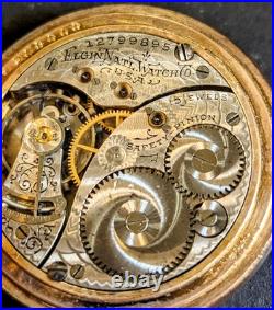 1907 Elgin 0s 15J Pocket Watch Grade 354 Gold-Filled Hunting Case Runs (B-1)