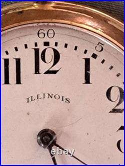 1907 Illinois Bunn Pocket Watch 17 Ruby Jewel. Gold Filled Case Needs Servicing