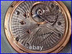 1907 Illinois Bunn Pocket Watch 17 Ruby Jewel. Gold Filled Case Needs Servicing