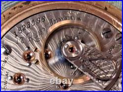 1907 Illinois Bunn Pocket Watch 17 Ruby Jewel. Gold Filled Case Needs Servicing