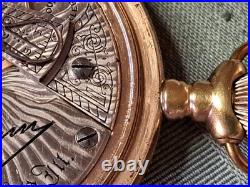 1907 Illinois Bunn Pocket Watch 17 Ruby Jewel. Gold Filled Case Needs Servicing