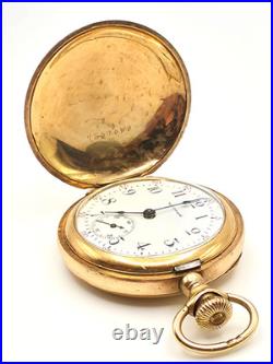 1907 Waltham 15J Pocket Watch Keystone J Boss 20 Year GF Case Runs 35mm 38.2g