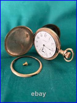 1908-09 Elgin Grade 286 6S Model 2 -7 Jewels Hunter Case Pocket Watch-SOLD AS IS