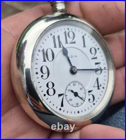 1908 Elgin Father Time 18S 21 Jewels Railroad Display Case Pocket Watch