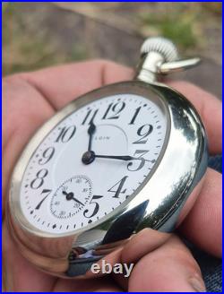 1908 Elgin Father Time 18S 21 Jewels Railroad Display Case Pocket Watch