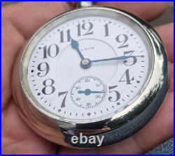 1908 Elgin Father Time 18S 21 Jewels Railroad Display Case Pocket Watch