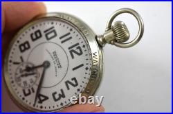 1908 Waltham Vanguard Railroad 16s 23J OF Pocket Watch withDisplay Case lot. Wb