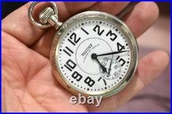 1908 Waltham Vanguard Railroad 16s 23J OF Pocket Watch withDisplay Case lot. Wb